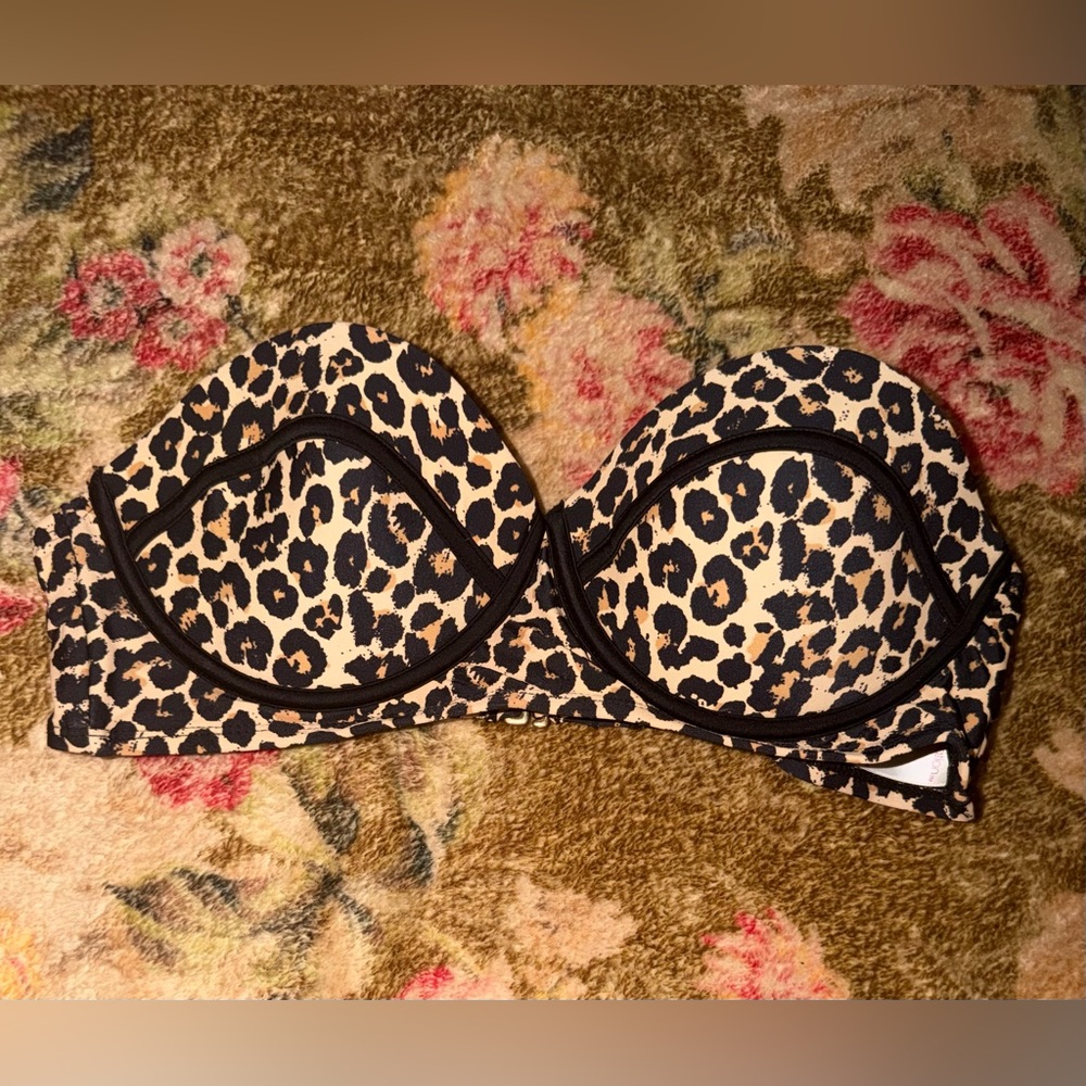Xhilaration Animal Print Bandeau Bikuni Top
